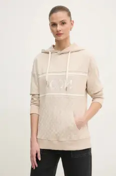 Joop! bluza femei, culoarea bej, cu gluga, modelator imagine
