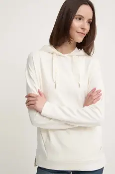 Joop! bluza femei, culoarea bej, cu gluga, neted imagine