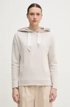 Joop! bluza femei, culoarea bej, cu gluga, neted imagine