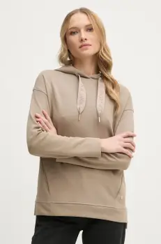 Joop! bluza femei, culoarea bej, cu gluga, neted imagine