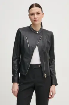 Joop! geaca de piele Livia femei, culoarea negru, de tranzitie, 80000715 180031 imagine