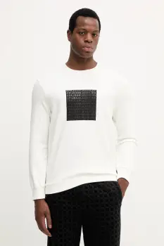 Joop! hanorac de bumbac culoarea bej, cu imprimeu, 30047852 imagine