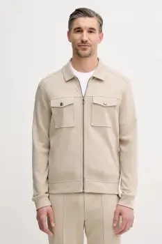 Joop! hanorac de bumbac culoarea bej, uni, 30100508 imagine