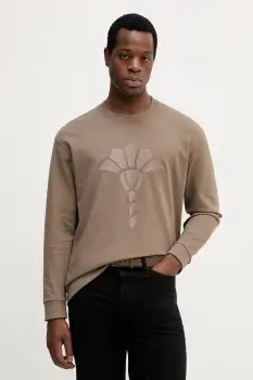 Joop! hanorac de bumbac culoarea maro, cu imprimeu, 30046988 imagine