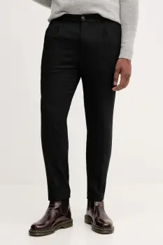 Joop! pantaloni cu lana culoarea negru, drept, 30048565 imagine