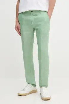 Joop! pantaloni din in Hank culoarea verde, cu fason chinos, 30042198 10017599 imagine