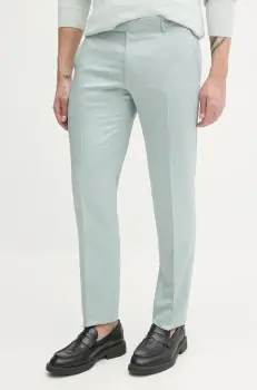 Joop! pantaloni din lana barbati, culoarea turcoaz, mulata, 30041047 imagine