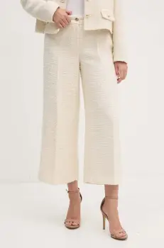 Joop! pantaloni femei, culoarea bej, drept, high waist, 30043063 imagine