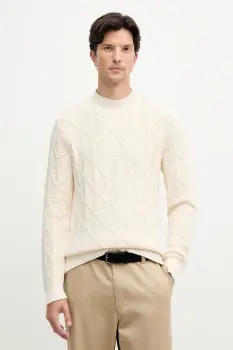 Joop! pulover de bumbac culoarea bej, 30047403 imagine