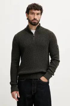 Joop! pulover de bumbac culoarea verde, cu turtleneck, 30047663 imagine