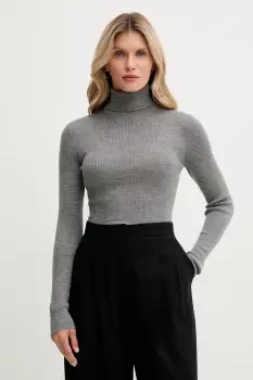 Joop! pulover de lana culoarea gri, cu guler, 30049422 imagine