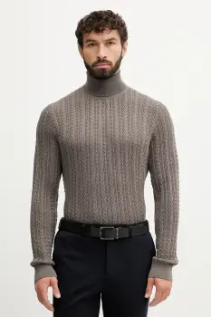 Joop! pulover din amestec de lana culoarea maro, cu guler, 30047372 imagine