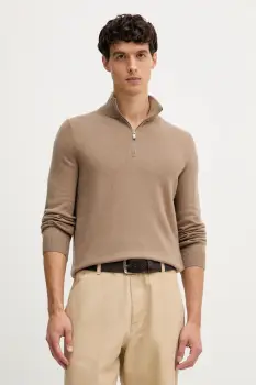 Joop! pulover din amestec de lana culoarea maro, light, cu turtleneck, 30048172 imagine