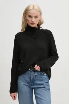 Joop! pulover femei, culoarea negru, cu guler, 30043654 imagine