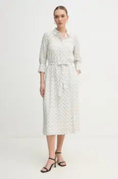 Joop! rochie culoarea alb, midi, drept, 30046630 imagine