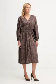 Joop! rochie culoarea maro, midi, evazati, 30048634 imagine