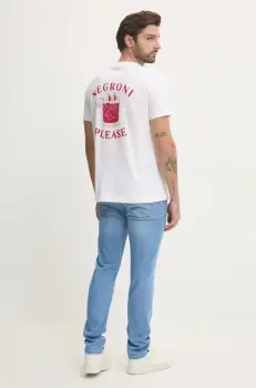 Joop! tricou din bumbac barbati, culoarea alb, cu imprimeu, 30045502 imagine