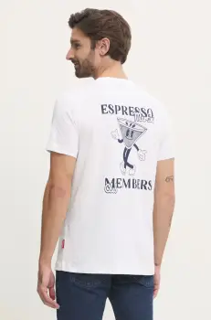 Joop! tricou din bumbac barbati, culoarea alb, cu imprimeu, 30045502 imagine