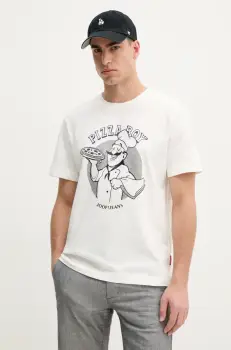 Joop! tricou din bumbac barbati, culoarea alb, cu imprimeu, 30045716 imagine