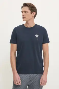 Joop! tricou din bumbac barbati, culoarea albastru marin, cu imprimeu, 30044674 imagine