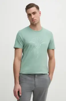 Joop! tricou din bumbac barbati, culoarea turcoaz, cu imprimeu imagine