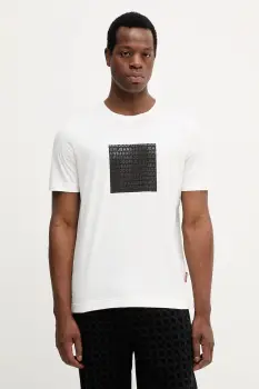 Joop! tricou din bumbac culoarea alb, cu imprimeu, 30047863 imagine