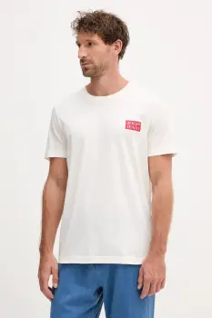 Joop! tricou din bumbac culoarea bej, cu imprimeu, 30047004 imagine