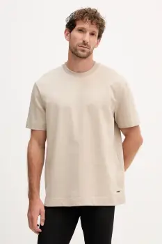 Joop! tricou din bumbac culoarea bej, uni, 30042457 imagine