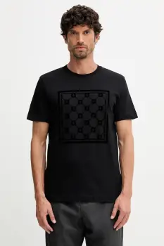 Joop! tricou din bumbac culoarea bleumarin, cu imprimeu, 30047429 imagine