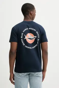 Joop! tricou din bumbac culoarea bleumarin, cu imprimeu, 30100514 imagine