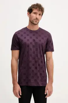 Joop! tricou din bumbac culoarea violet, cu imprimeu, 30046985 imagine