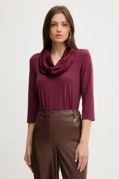 Joseph Ribkoff bluza culoarea bordo, uni, 253211 imagine