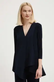 Joseph Ribkoff bluza femei, culoarea albastru marin, neted, 161066 imagine