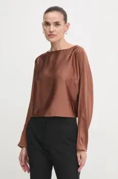 Joseph Ribkoff bluza femei, culoarea maro, uni, 244110 imagine