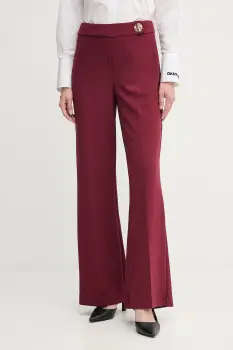 Joseph Ribkoff pantaloni culoarea bordo, evazati, high waist, 253073 imagine