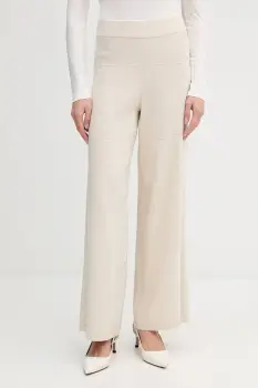 Joseph Ribkoff pantaloni de matase culoarea bej, lat, high waist, 261982 imagine