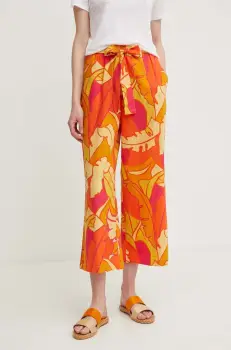 Joseph Ribkoff pantaloni din in culoarea portocaliu, lat, high waist, 242910 imagine