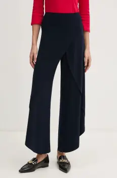 Joseph Ribkoff pantaloni femei, culoarea albastru marin, lat, high waist, 211494 imagine