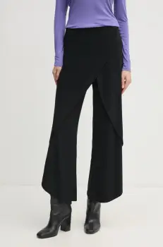 Joseph Ribkoff pantaloni femei, culoarea negru, lat, high waist, 211494 imagine