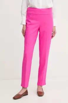 Joseph Ribkoff pantaloni femei, culoarea roz, fason tigareta, high waist, 241231 imagine