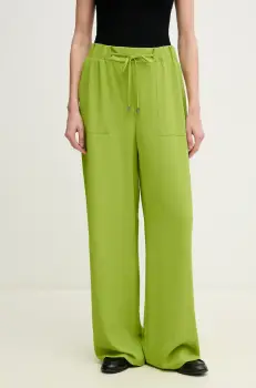 Joseph Ribkoff pantaloni femei, culoarea verde, lat, high waist, 251185 imagine