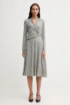 Joseph Ribkoff rochie culoarea argintiu, midi, evazati, 253285 imagine