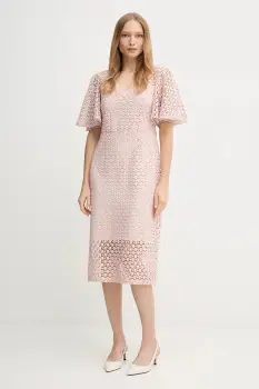 Joseph Ribkoff rochie culoarea bej, midi, drept, 251744 imagine