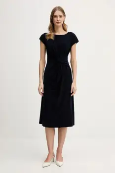 Joseph Ribkoff rochie culoarea bleumarin, midi, evazati, 261146 imagine