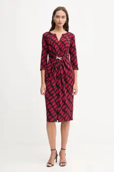 Joseph Ribkoff rochie culoarea bordo, midi, mulata, 253250 imagine