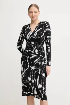 Joseph Ribkoff rochie culoarea negru, midi, drept, 254190 imagine