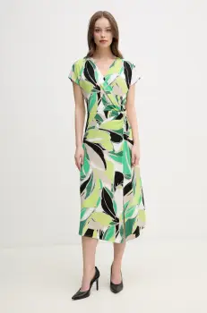 Joseph Ribkoff rochie culoarea verde, midi, evazati, 241201 imagine