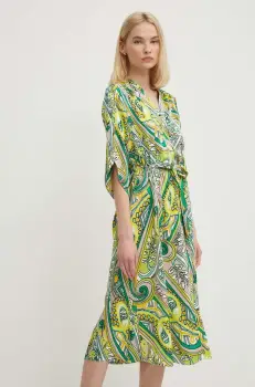 Joseph Ribkoff rochie culoarea verde, midi, evazati, 242208 imagine