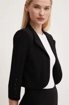 Joseph Ribkoff sacou culoarea negru, desfacut, neted, 213707 imagine