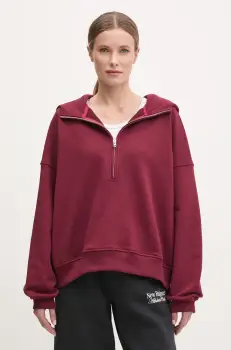 JOYINME bluza Evolve femei, culoarea bordo, cu gluga, neted, Evolve imagine